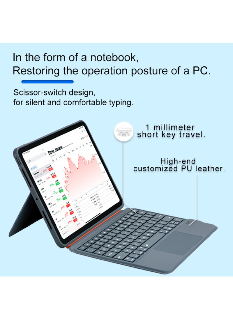 Rock Pow - Case with Keyboard, Ultralight Keyboard for iPad (A16) 11th 11 inch 2025 Gen iPad 11 Case/Case For iPad 10th Gen Case 2022 iPad 10 Case Slim Stand Soft Clear Transparent Shell Back with Pencil Holder Smart Cover for 11" iPad 11th 2025/10.9"iPad 10th Gen 2022 - Image 1