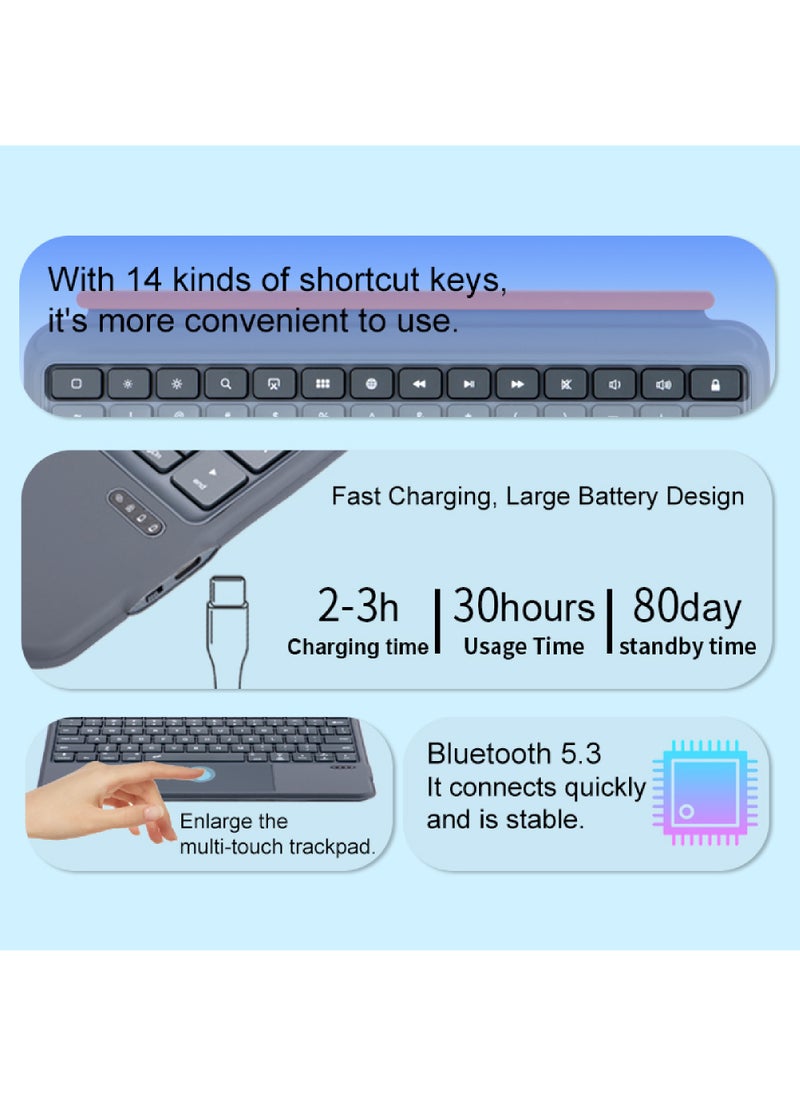 Rock Pow - Case with Keyboard, Ultralight Keyboard for iPad (A16) 11th 11 inch 2025 Gen iPad 11 Case/Case For iPad 10th Gen Case 2022 iPad 10 Case Slim Stand Soft Clear Transparent Shell Back with Pencil Holder Smart Cover for 11" iPad 11th 2025/10.9"iPad 10th Gen 2022 - Image 1