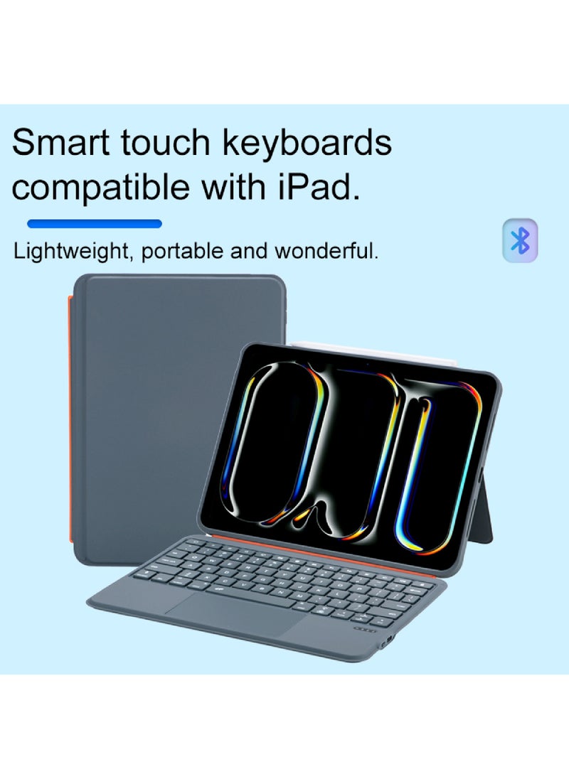 Rock Pow - Case with Keyboard, Ultralight Keyboard for iPad (A16) 11th 11 inch 2025 Gen iPad 11 Case/Case For iPad 10th Gen Case 2022 iPad 10 Case Slim Stand Soft Clear Transparent Shell Back with Pencil Holder Smart Cover for 11" iPad 11th 2025/10.9"iPad 10th Gen 2022 - Image 1