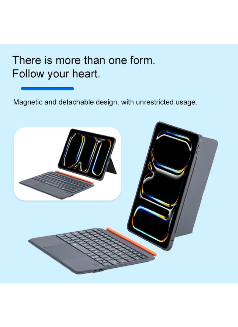 Rock Pow - Case with Keyboard, Ultralight Keyboard for iPad (A16) 11th 11 inch 2025 Gen iPad 11 Case/Case For iPad 10th Gen Case 2022 iPad 10 Case Slim Stand Soft Clear Transparent Shell Back with Pencil Holder Smart Cover for 11" iPad 11th 2025/10.9"iPad 10th Gen 2022 - Image 1