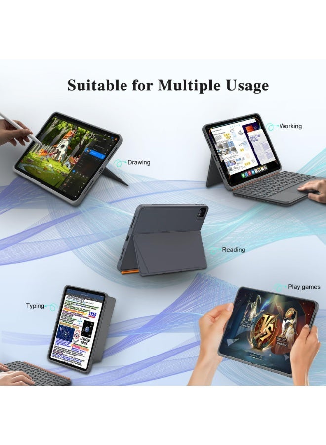 Rock Pow Magic Trackpad Keyboard Case for iPad (A16) 11th 11 inch 2025 Gen iPad 11 Case/Case For iPad 10th Gen Case 2022 iPad 10 Case Flex Magnetic Detachable Keyboard with Trackpad,RGB Backlit Keys,Adjustable Stand Back with Pencil Holder Slim Cover for 11" iPad 11th 2025/10.9"iPad 10th Gen 2022 - Image 3