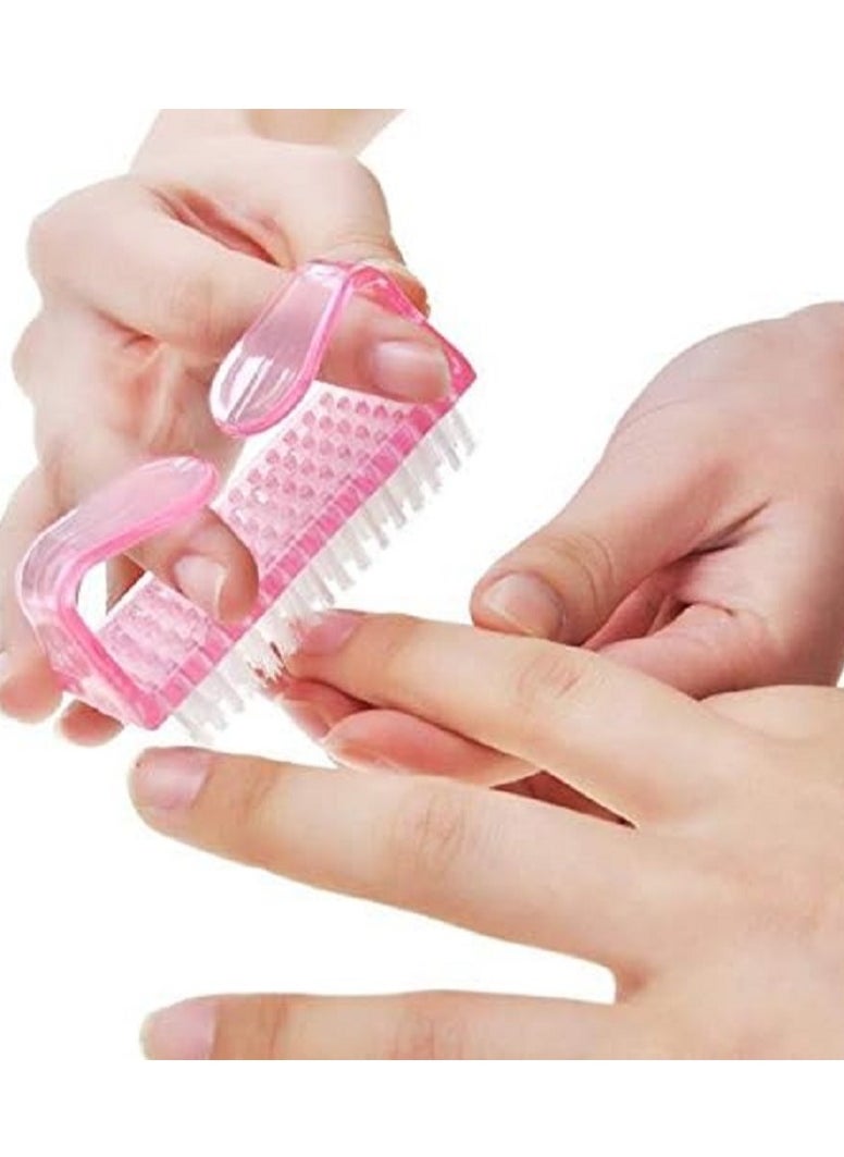 Generic Nail Cleaning Brush Adds a touch of elegance to your personal care tools with a handle to scrub and clean pedicure toenails and hands 3 pieces purple, blue, pink  - Image 3