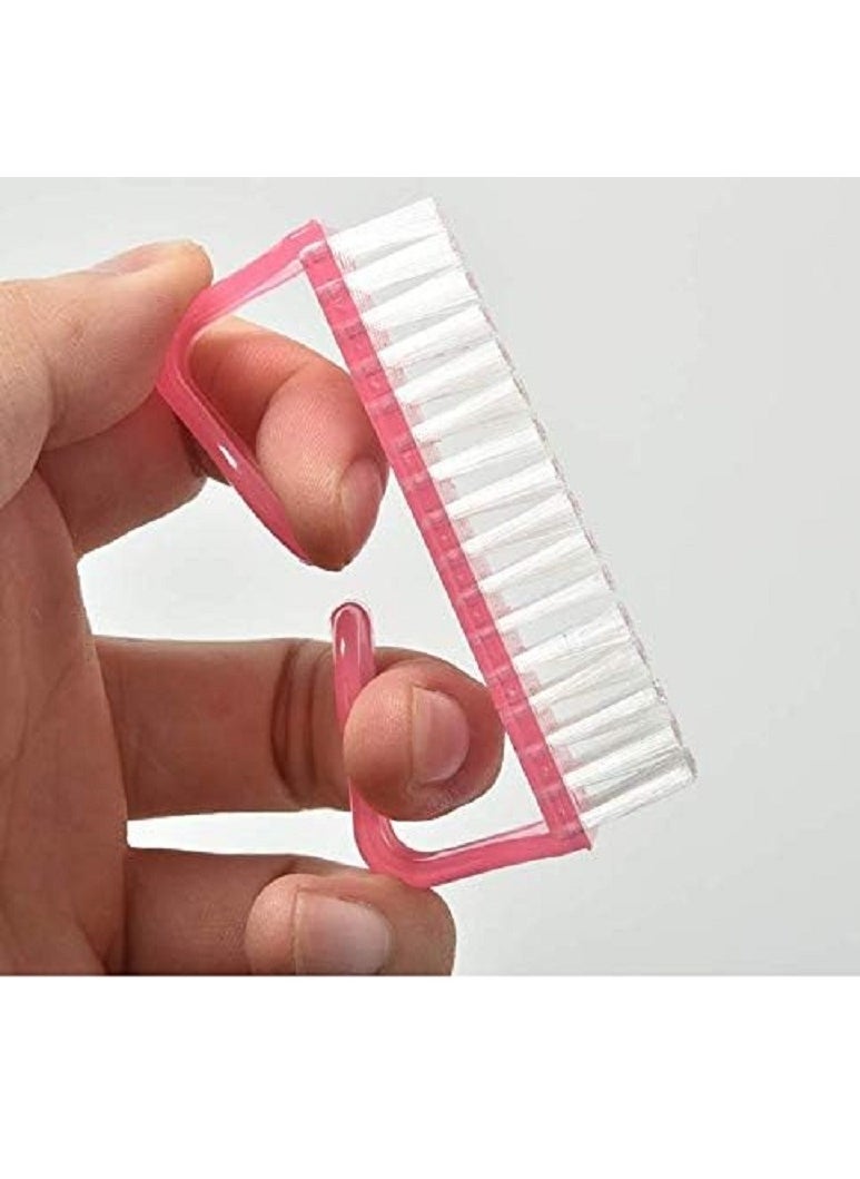 Generic Nail Cleaning Brush Adds a touch of elegance to your personal care tools with a handle to scrub and clean pedicure toenails and hands 3 pieces purple, blue, pink  - Image 4
