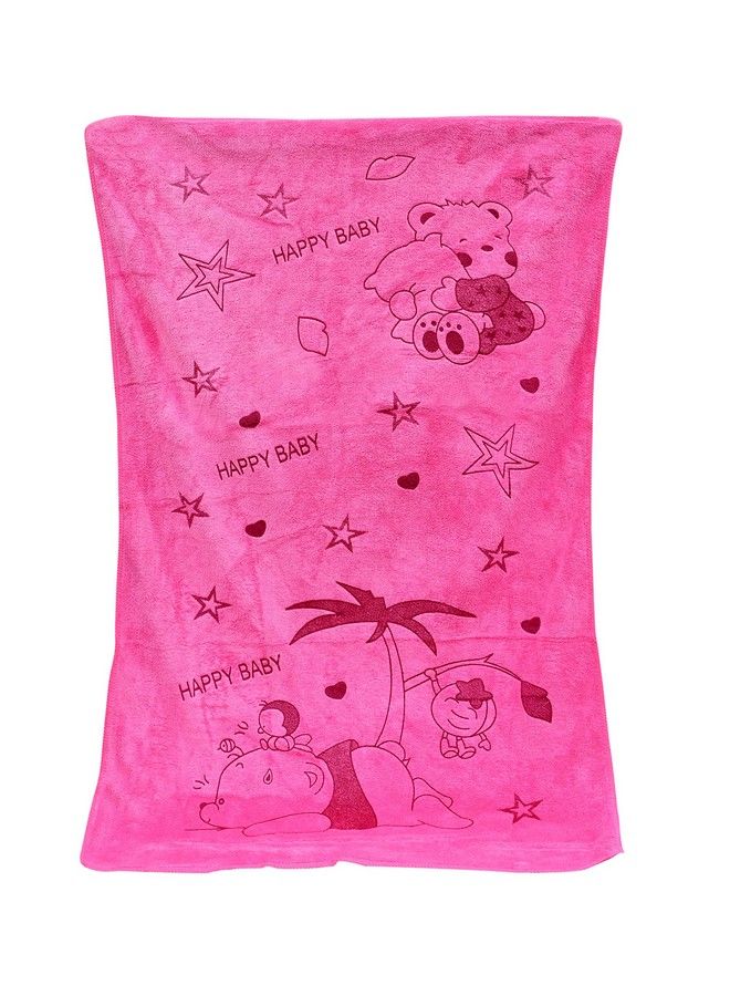 The Little Lookers منشفة للأطفال حديثي الولادة; مجموعة منشفة استحمام للأطفال فائقة النعومة (وردي داكن صغير (46X84 سم)) - Image 1