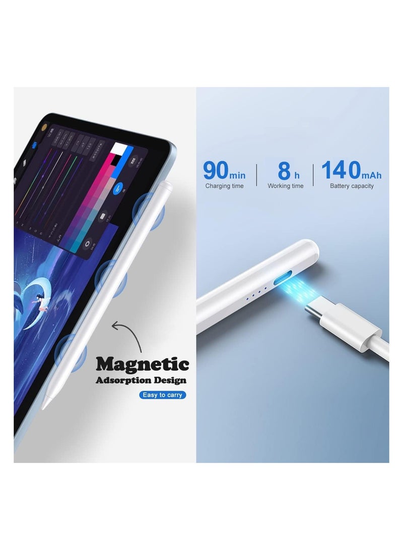 Stylus قلم ستايلس متوافق مع آيباد (2018-2022)، مقاوم للمس، جذب مغناطيسي لآيباد (10/9/8/7/6)، آيباد برو (11/12.9 بوصة)، آيباد ميني (6/5)، آيباد إير (5/4/3 جيل) للكتابة والرسم - Image 3