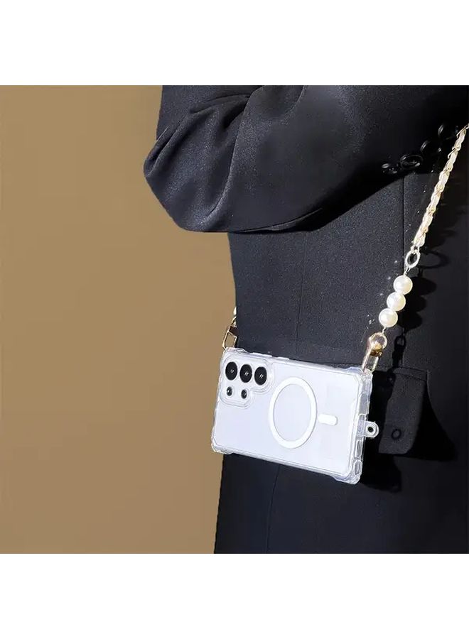 Clear Case With Black Lanyard For Samsung S25 Ultra Magnetic Transparent Cover Protective Crossbody Phone Holder - Image 4