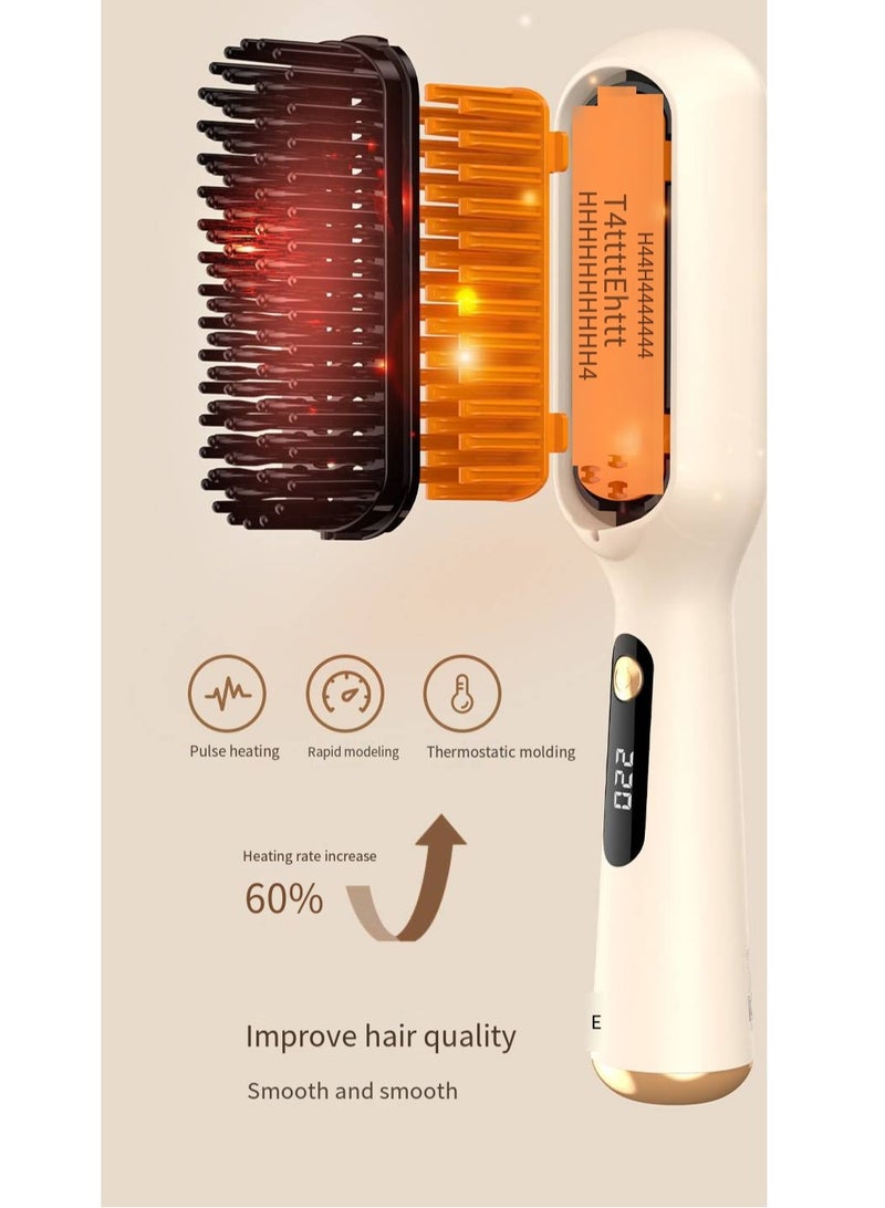 General - Mini Ionic Straightening Comb – Travel-Friendly Straightener & Curler for Men/Women, Dual-Use Hair Styling Tool - Image 1