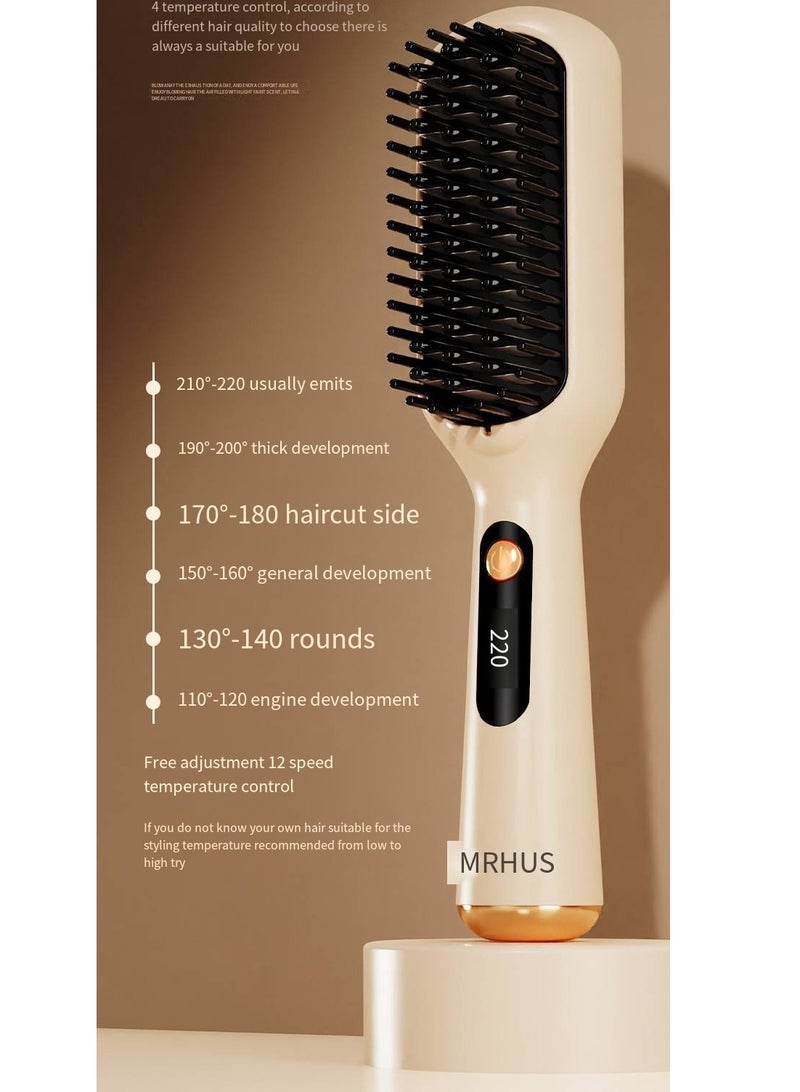 General - Mini Ionic Straightening Comb – Travel-Friendly Straightener & Curler for Men/Women, Dual-Use Hair Styling Tool - Image 1