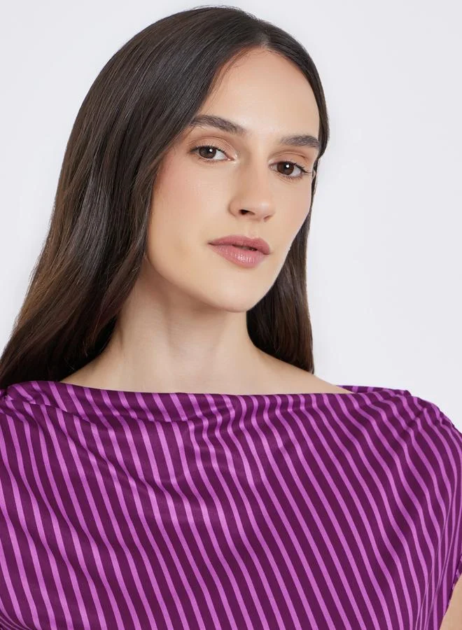 Styli Styli Striped Short Sleeve Bodysuit