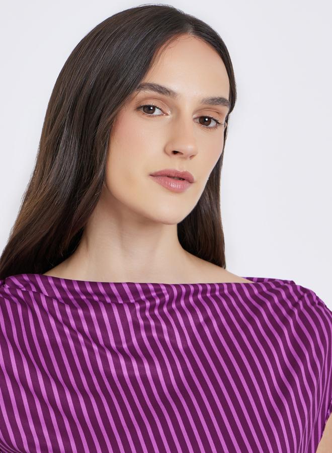 ستايلي بودي سوت مخططة بأكمام قصيرة - Image 4