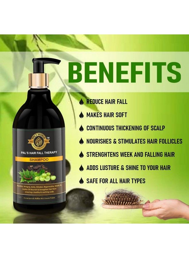 Pal's World Amla Reetha Shikakai Shampoo With Bringraj Nagarmotha Methi & Jajoba Oil Ayurvedic Hair Fall Shampoo For Hairfall Control & Strengthen Hair Root For All Hair Types For Women Men 300 Ml - Image 4