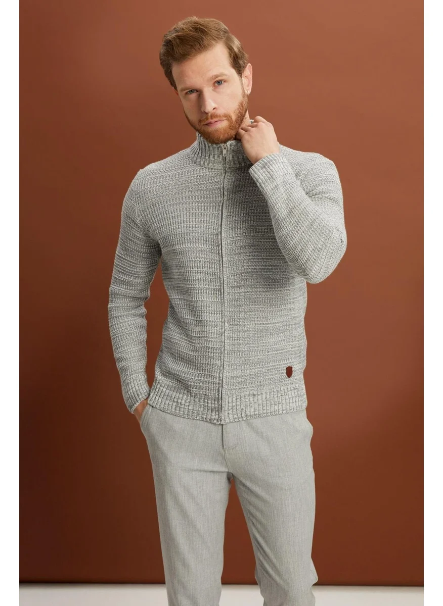 Alexander Gardi Turtleneck Zippered Knit Cardigan (E22-5714)