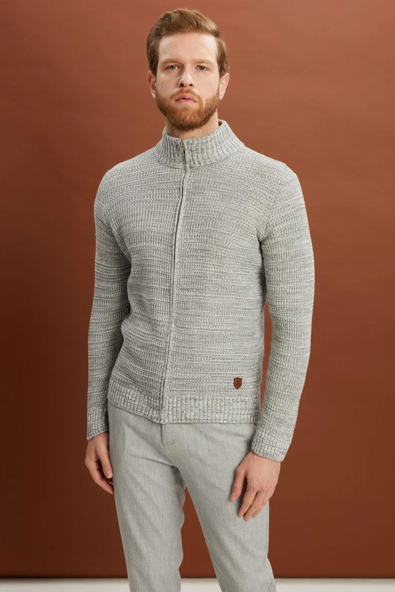 Alexander Gardi Turtleneck Zippered Knit Cardigan (E22-5714)