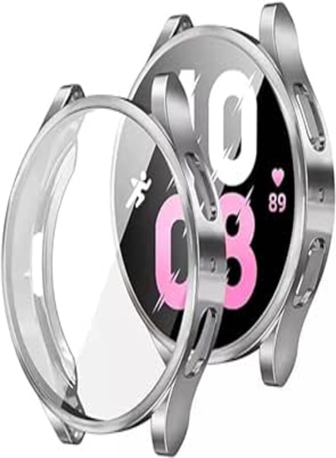 Case Compatible with Samsung Galaxy Watch 5 40MM Case Watch Soft TPU Shockproof Cover Slim Guard Thin Bumper Shell Protector (Silver)