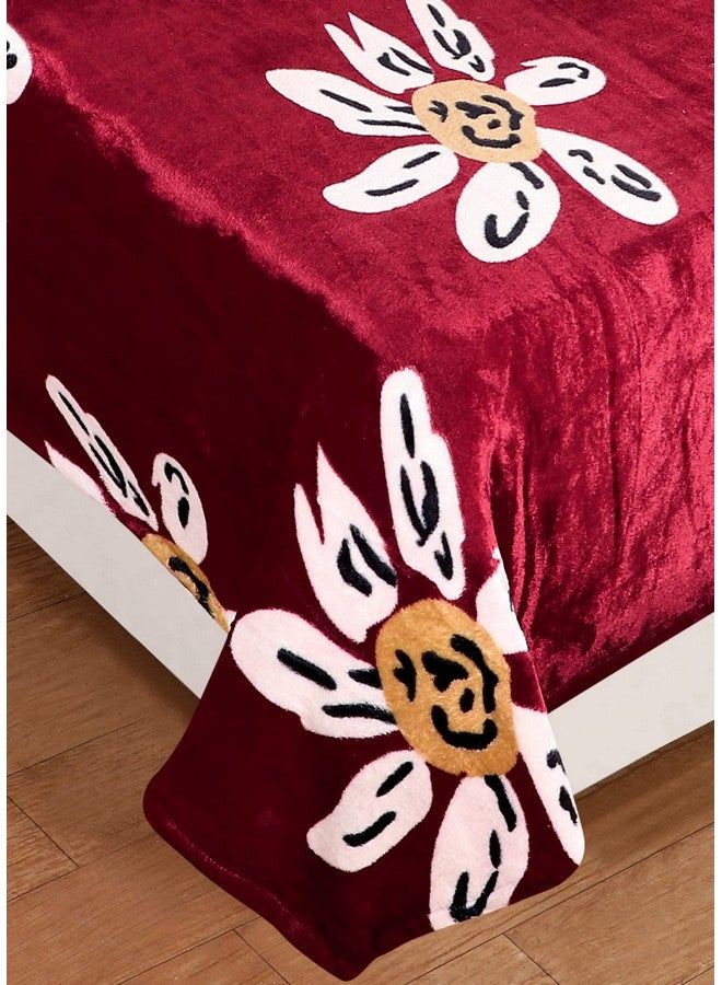 RD TREND 190 GSM بطانيات دافئة لفصل الشتاء حجم مفرد (60x90 بوصة) مع غطاء وسادة واحد بحجم (18x28 بوصة) اللون - أحمر - Image 4