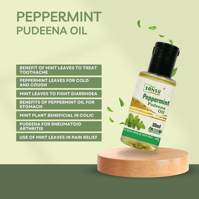 Sansu Pudina ka Tel Natural Ayurvedic 100 Pure 50ml With Lauki ka Tel Bottle Gourd Oil 50ml Combo Pack - Image 5