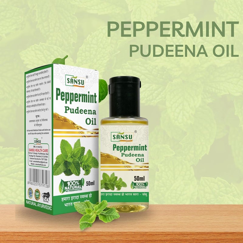 Sansu Pudina ka Tel Natural Ayurvedic 100 Pure 50ml With Lauki ka Tel Bottle Gourd Oil 50ml Combo Pack - Image 4