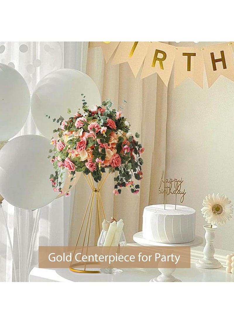 Generic Set of 2 Gold Flower Vases – Elegant Metal Column Vases for Wedding Centerpieces, Party, Event Decorations, Floral Arrangements, Table Display, Luxury Decor for Weddings, Special Occasions, and Celebrations, Stylish Modern Design  - Image 4
