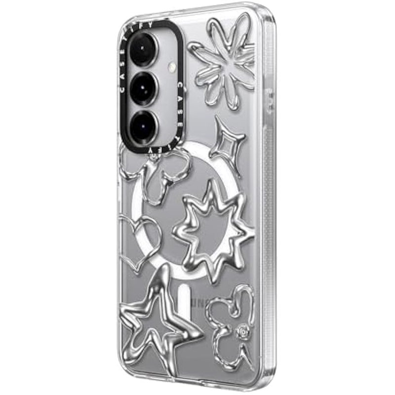 Casetify Magnetic Clear Galaxy S25 Case 【Compatible with Magsafe】 - Chrome Doodles - Image 5