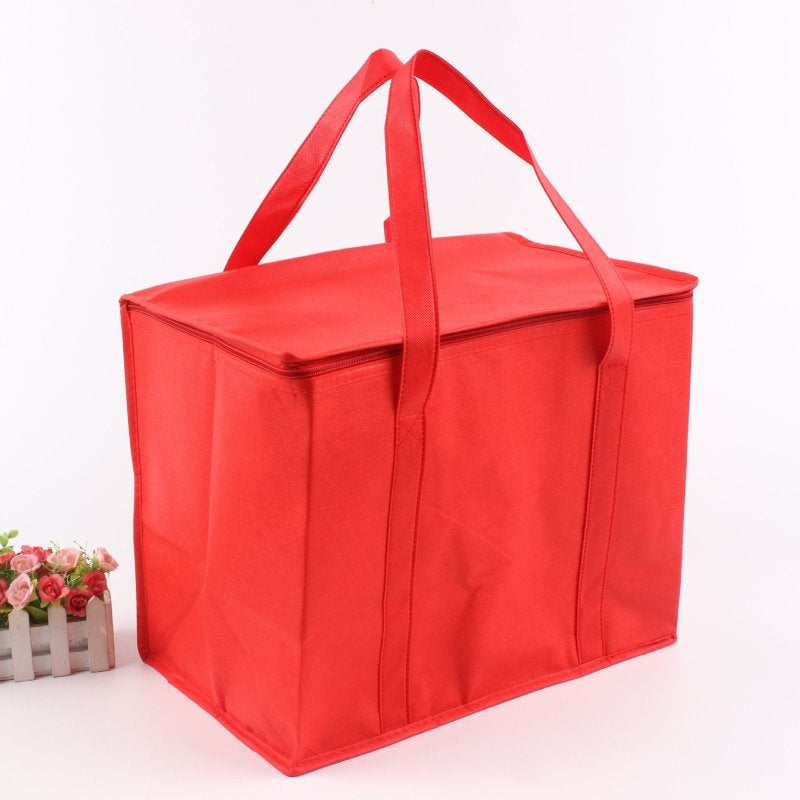Ready Supply Non-Woven Aluminum Foil Insulation Bag Large Capacity Portable Car Takeout Outdoor Insulation Bag(41*26*33cm black) - Image 2