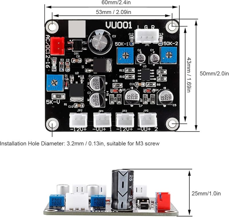 DB35 Q VU Meter Kit With Driver Board 2 PCS Audio Level Meter Backlight Adjustable - Image 3