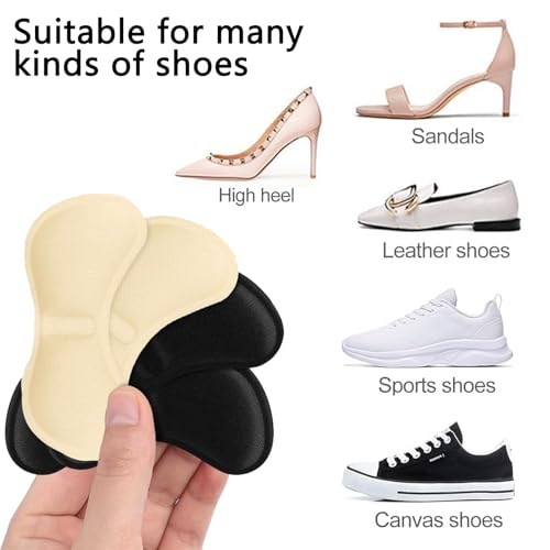 Chuppinz 20Pcs Shoe Bite Protector for Woman, Heel Pads for Pain Relief, Double-Layer Non-Marking Self-Adhesive, 10 Pairs (Black+Pale Apricot), Premium Comfort & Protection for High Heels, Flats, and Dress Shoes - Image 2