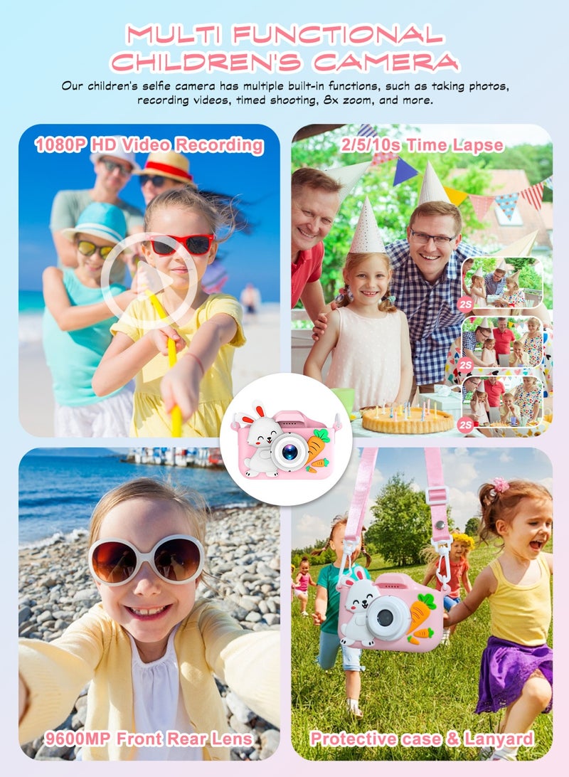 أوربازار ألعاب كاميرا للأطفال من سن 3 إلى 8 سنوات، كاميرا فيديو رقمية للأطفال مع غطاء ناعم برسوم كرتونية، أفضل هدية لعيد الميلاد المجيد للأطفال - بطاقة SD سعة 32 جيجابايت متضمنة - Image 5