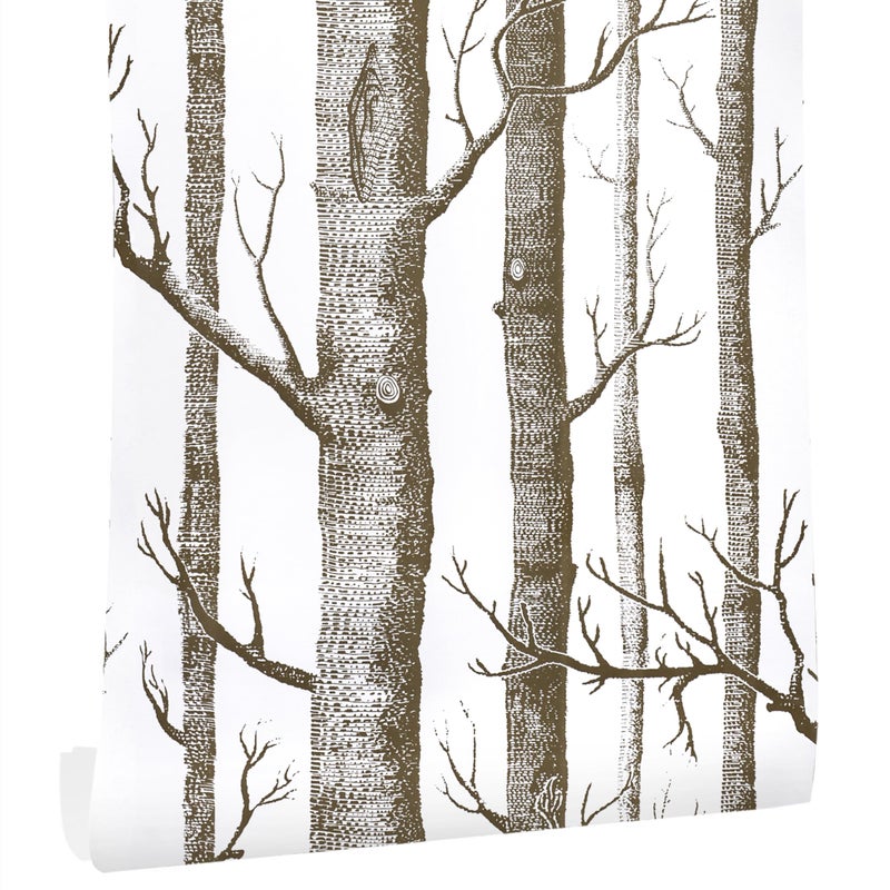 Micpolo 177 x 787 Birch Tree Wallpaper Peel and Stick White and Brown Wallpaper for Bedroom Bathroom Contact Paper for Cabinets Self Adhesive Removable Wallpaper Renter Friendly Room Decor Vinyl - Image 2
