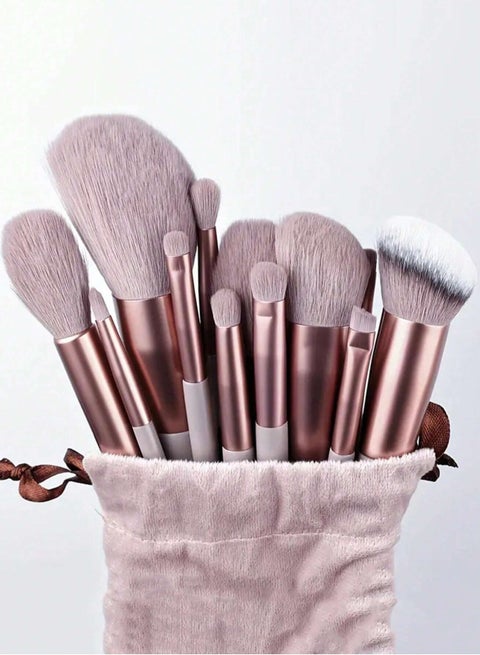 Professional Makeup Brush Set – 13 Pcs for Powder, Foundation & Eyeshadow ( Color May Vary )