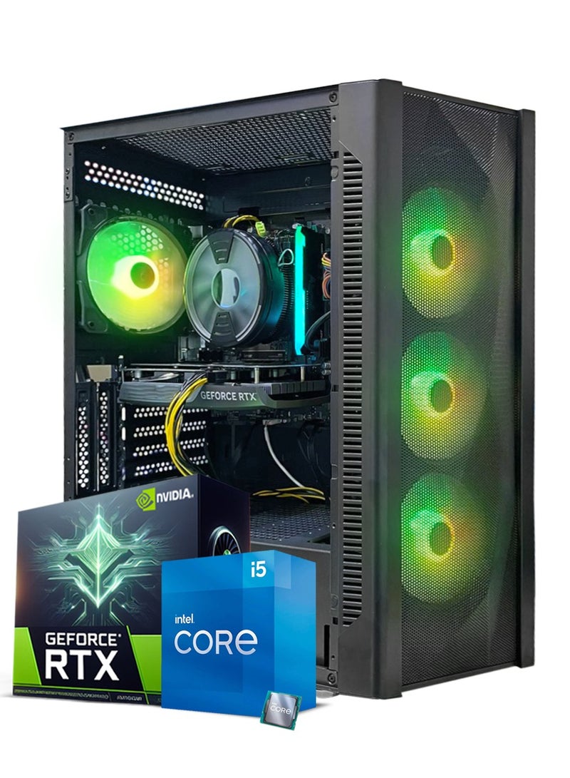TRUE NORT Gaming PC, Intel Core i5-12400F, RTX 4060, 16GB RAM, 1TB SSD,Air Cooler 120mm, 650W PSU,Window 11 Pro, Black Case BLACK - Image 1