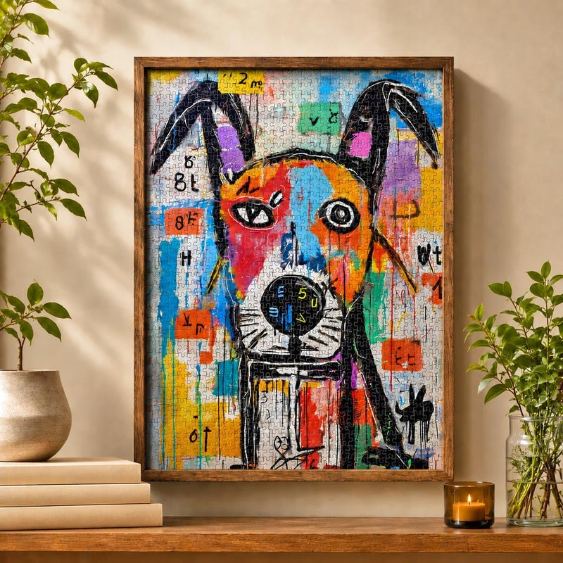 Cross & Glory - Geometric Dog Dreamscape - 1000 Piece Jigsaw Puzzle for Adults | Abstract Art | Satin Finish | Vivid Colors | Modern Home Decor | Educational Brain Game - Image 3