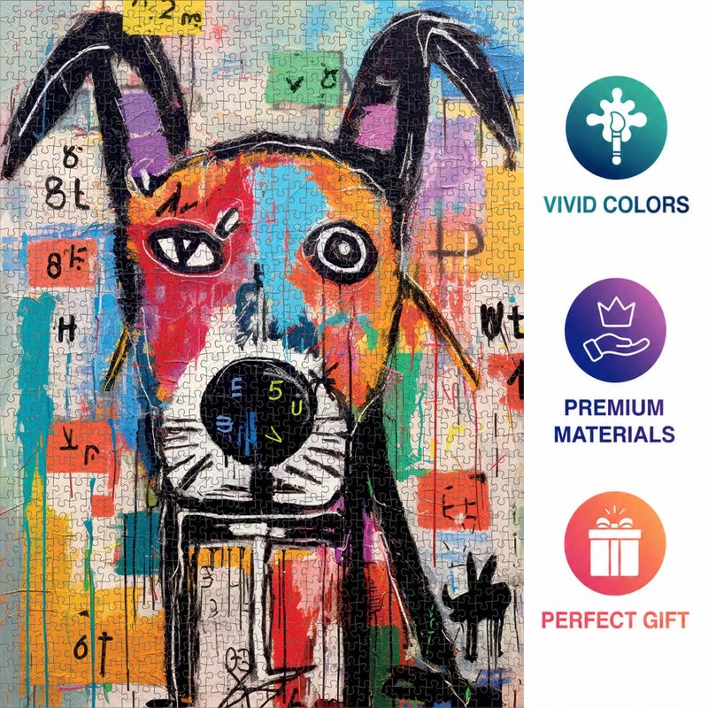 Cross & Glory - Geometric Dog Dreamscape - 1000 Piece Jigsaw Puzzle for Adults | Abstract Art | Satin Finish | Vivid Colors | Modern Home Decor | Educational Brain Game - Image 5