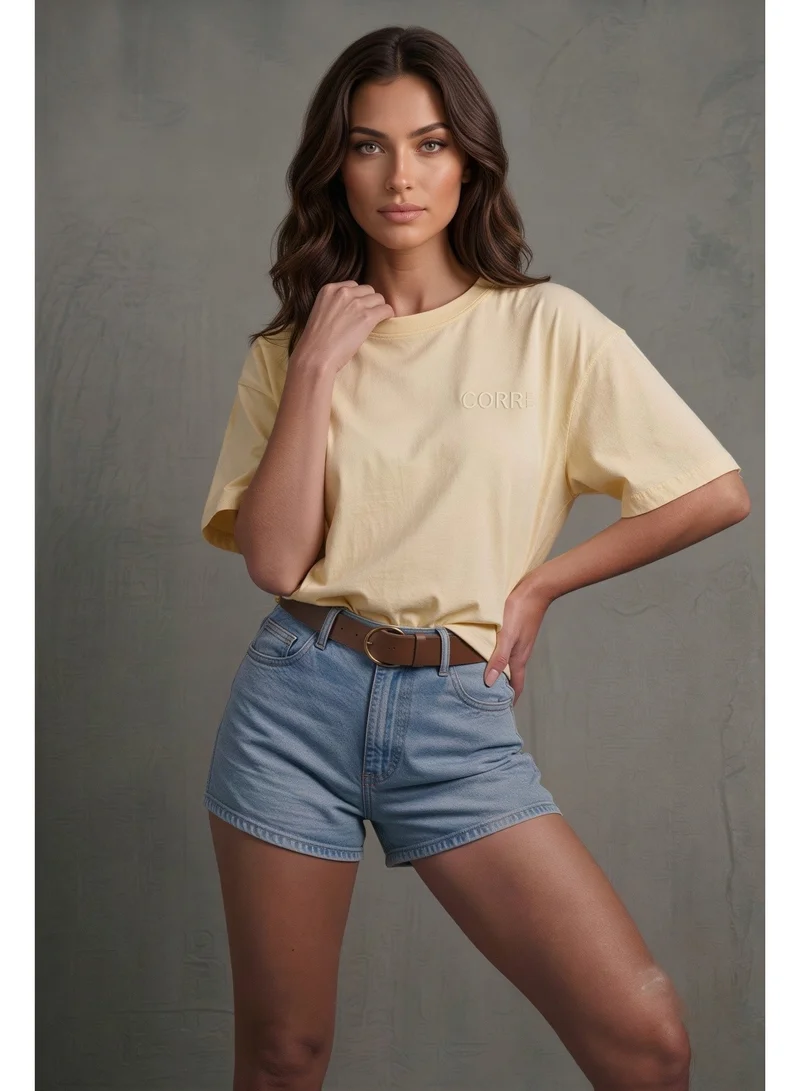 ملابس رياضية من كور Oversized Tee - Pale Yellow