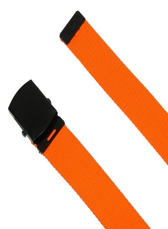 CTM Plus Size Adjustable 1.25 Inch Wide Neon Fabric Web Belt, Yellow - Image 2