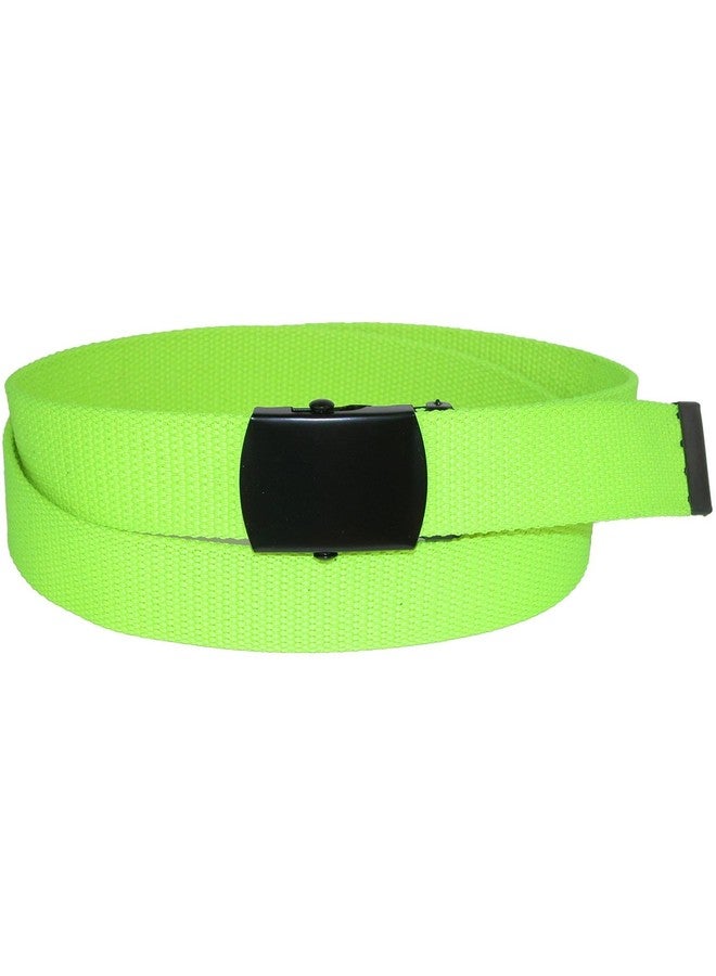 CTM Plus Size Adjustable 1.25 Inch Wide Neon Fabric Web Belt, Yellow - Image 3