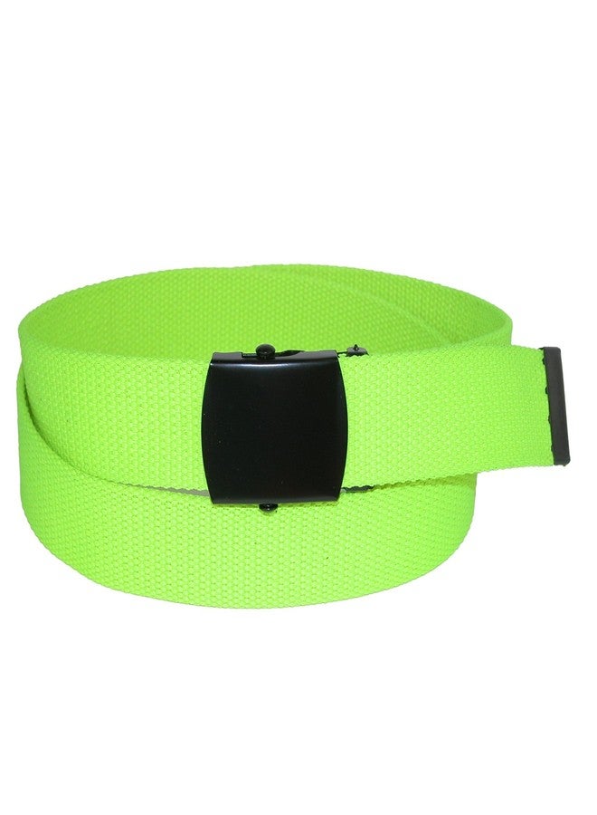 CTM Plus Size Adjustable 1.25 Inch Wide Neon Fabric Web Belt, Yellow - Image 1