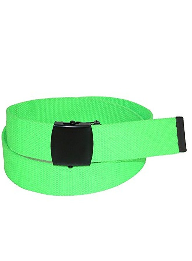 CTM Plus Size Adjustable 1.25 Inch Wide Neon Fabric Web Belt, Yellow - Image 5
