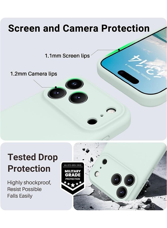 Magnetic for iPhone 17 Pro Max Case,Compatible with Magsafe,Classic Liquid Silicone Mobile Phone Case,Integrated Camera Control Button,Anti-Scratch Microfiber Lining, Mint Green - Image 5