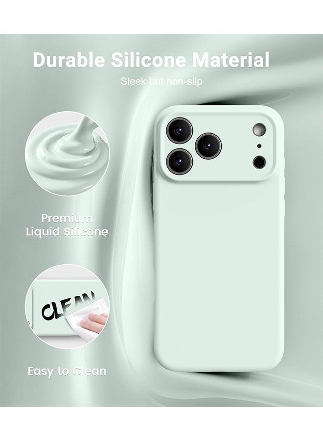 Magnetic for iPhone 17 Pro Max Case,Compatible with Magsafe,Classic Liquid Silicone Mobile Phone Case,Integrated Camera Control Button,Anti-Scratch Microfiber Lining, Mint Green - Image 3