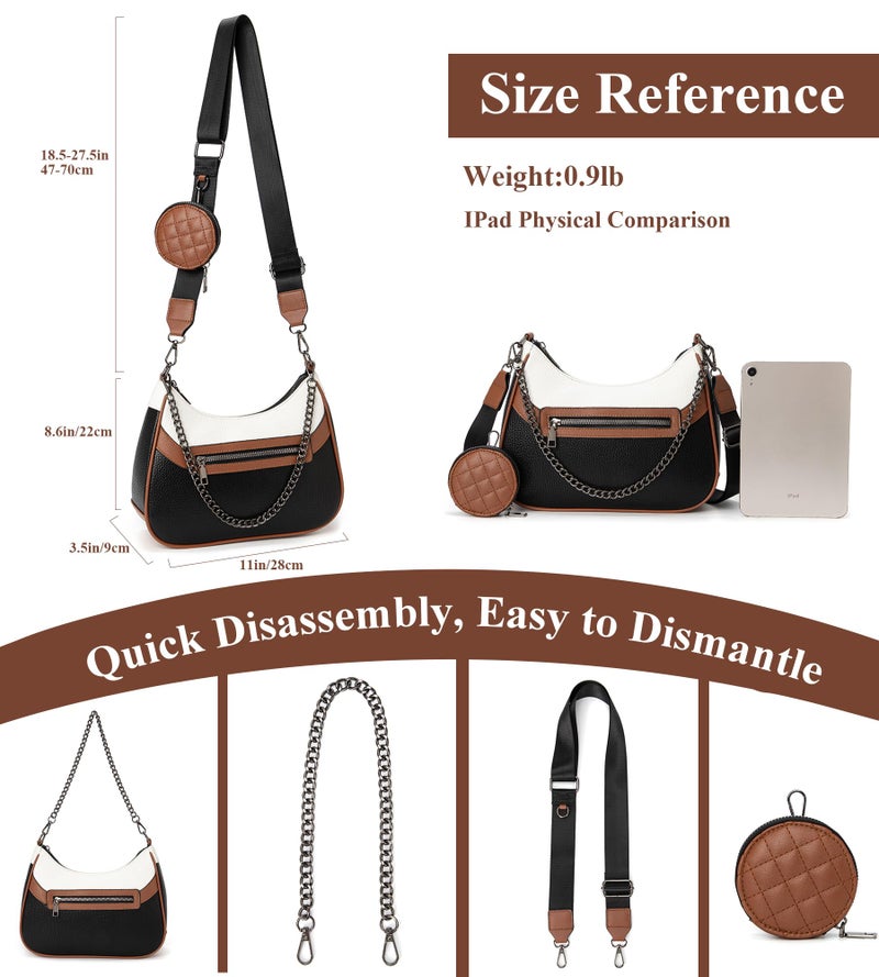 My Friday myfriday Crossbody Hobo Handbags for Women with Coin Purse Pouch, Soft Leather Designer Shoulder Bags - 2 Size Shoulder Strap - Image 4