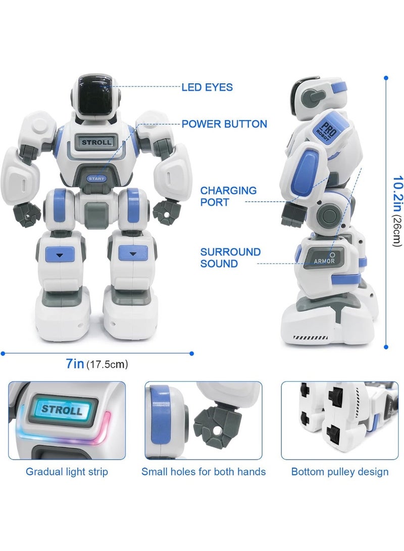 Robot Toys ,Rechargeable Programmable Remote Control Robot Toys For Kids With LED Eyes , 2.4GHz RC Robot Toys  With Recorded & Music Dancing Functions, Gifts for Boys Girls Ages 3-12 Years Old - Image 2