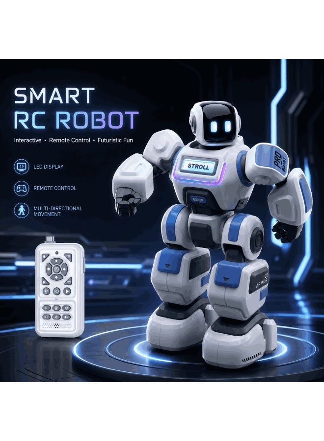 Robot Toys ,Rechargeable Programmable Remote Control Robot Toys For Kids With LED Eyes , 2.4GHz RC Robot Toys  With Recorded & Music Dancing Functions, Gifts for Boys Girls Ages 3-12 Years Old - Image 1