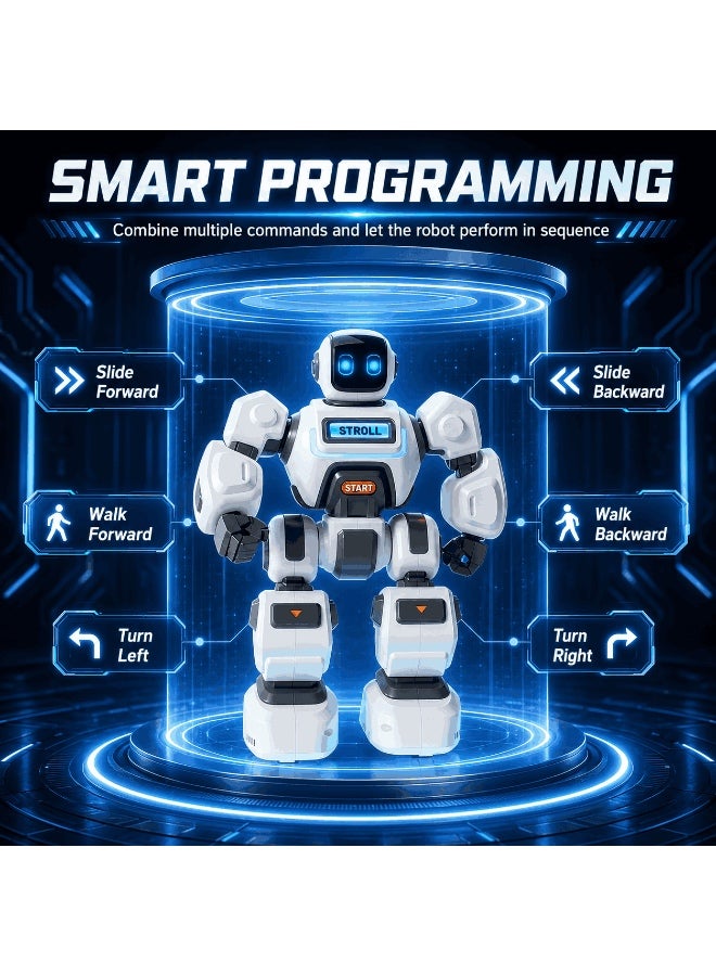 Robot Toys ,Rechargeable Programmable Remote Control Robot Toys For Kids With LED Eyes , 2.4GHz RC Robot Toys  With Recorded & Music Dancing Functions, Gifts for Boys Girls Ages 3-12 Years Old - Image 2