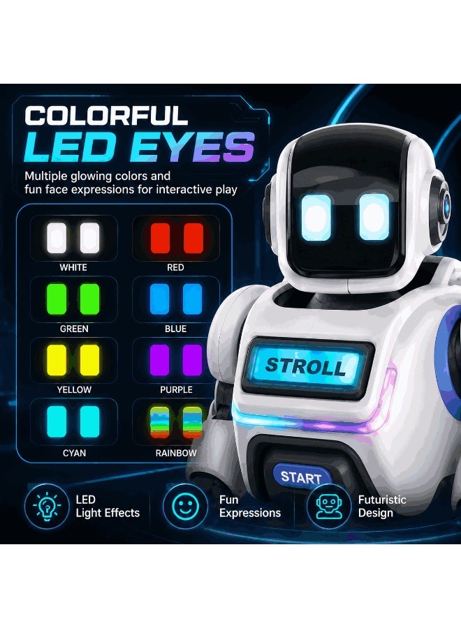 Robot Toys ,Rechargeable Programmable Remote Control Robot Toys For Kids With LED Eyes , 2.4GHz RC Robot Toys  With Recorded & Music Dancing Functions, Gifts for Boys Girls Ages 3-12 Years Old - Image 3
