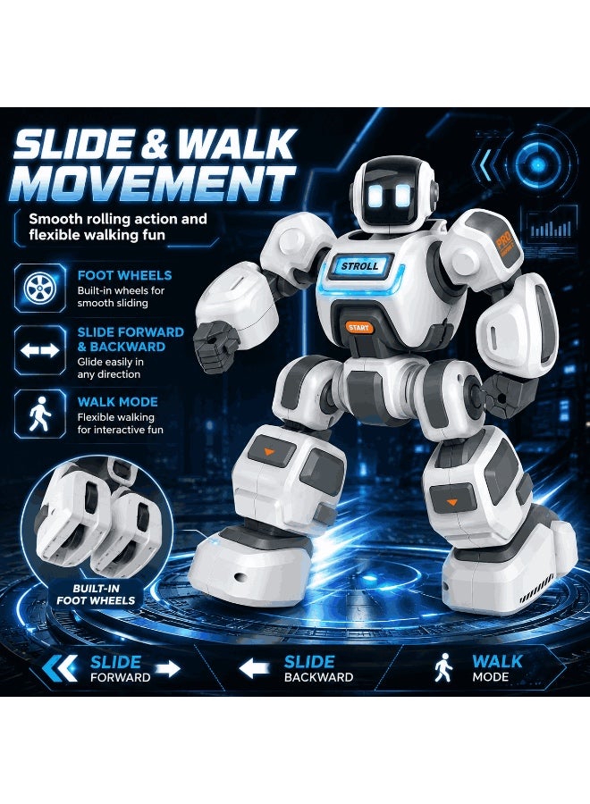 Robot Toys ,Rechargeable Programmable Remote Control Robot Toys For Kids With LED Eyes , 2.4GHz RC Robot Toys  With Recorded & Music Dancing Functions, Gifts for Boys Girls Ages 3-12 Years Old - Image 4