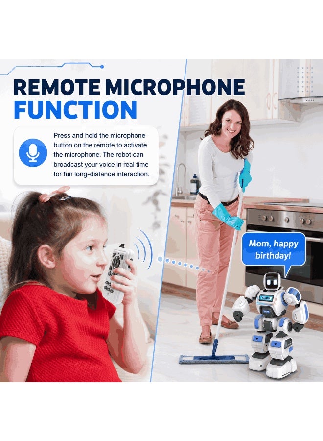 Robot Toys ,Rechargeable Programmable Remote Control Robot Toys For Kids With LED Eyes , 2.4GHz RC Robot Toys  With Recorded & Music Dancing Functions, Gifts for Boys Girls Ages 3-12 Years Old - Image 5