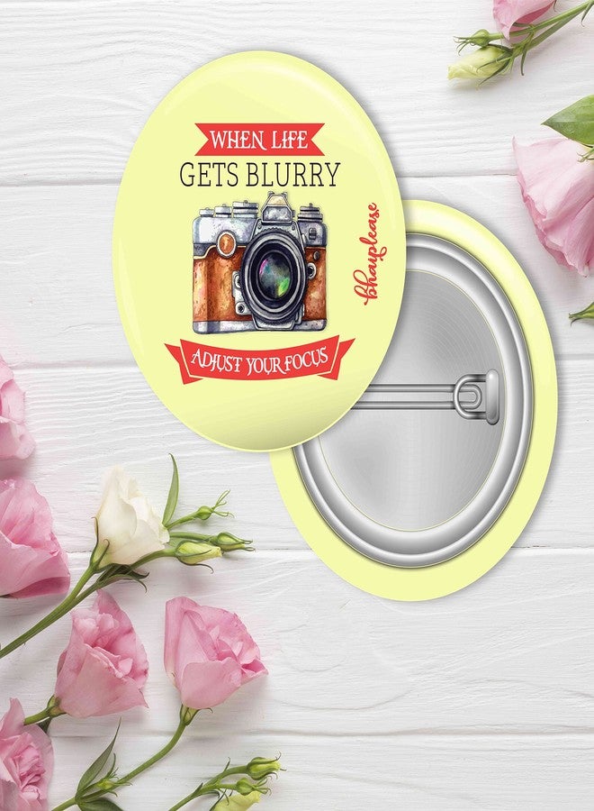 Bhai Please Pin Badge (Pack of 9) Tere Jaisa Yaar, When Life Gets Blurry, I Shoot People, OCD, Travel with No Regrets, Tu 13 Dekh, Need Break, Take Selfie, Perfect Couple - Image 3