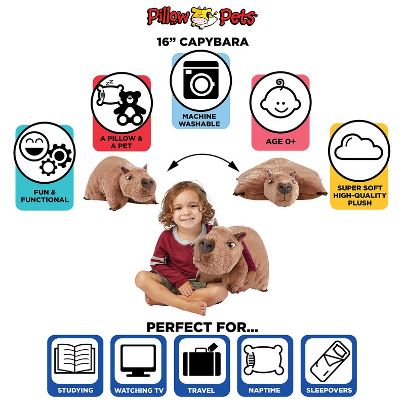 Pillow Pets وسادة حيوانات ديزني إنكانتو كابيبارا محشوة، 16 إنش - Image 4