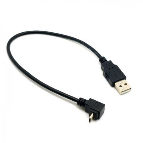 cablecc 2pcs USB 2.0 Male to Micro USB Up & Down Angled 90 Degree Cable 30cm for Cell Phone Tablet - Image 4