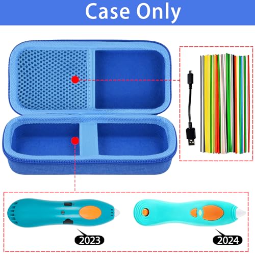 Aenllosi for 3Doodler Start+ Essentials (2024) 3D Pen Hard Case, Holders for 3Doodler Start 3D Printing Pen Filament Refill Pack and USB Cable (Case Only) - Image 3